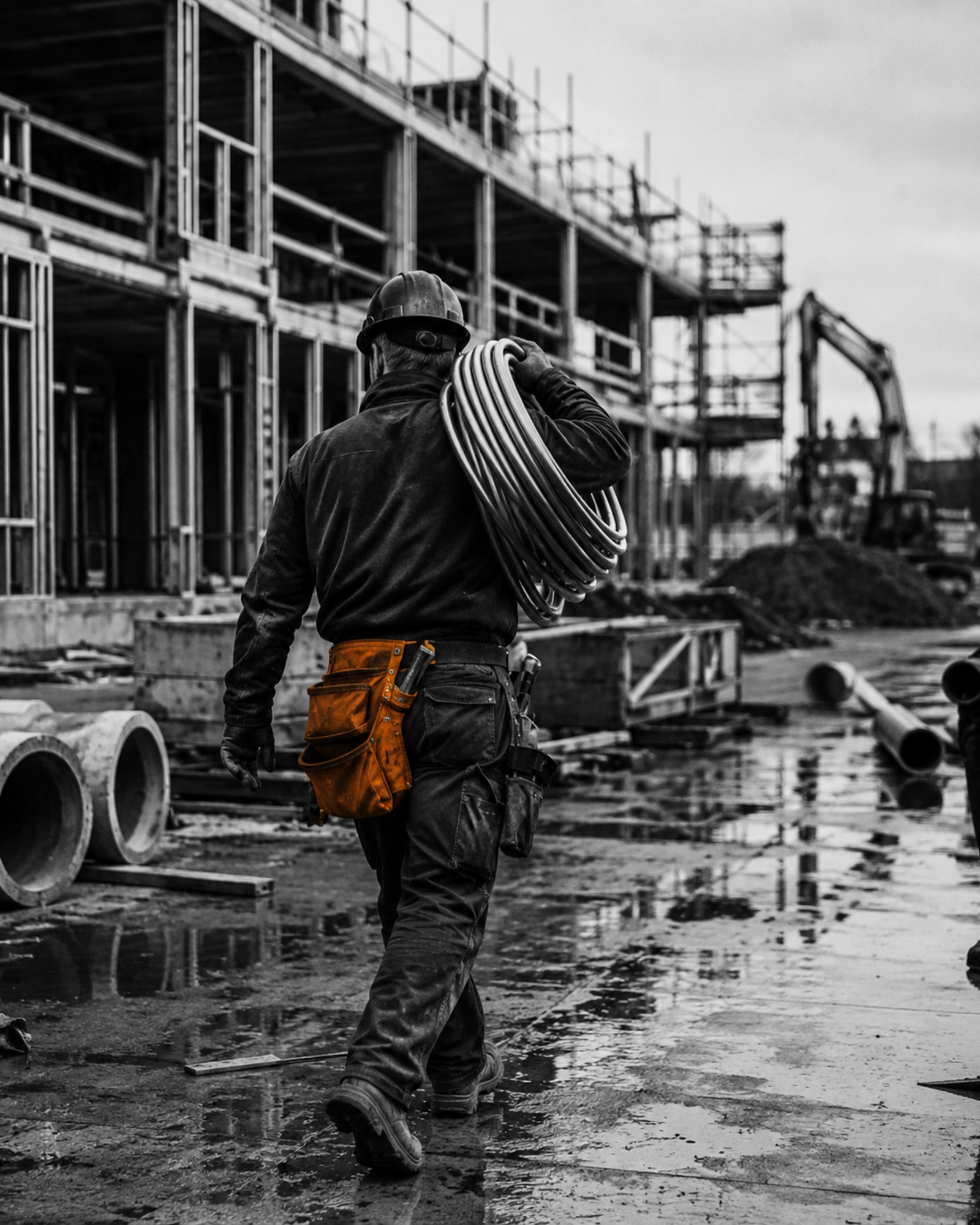 Plumbing tradesperson at work